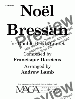 page one of Francisque Darcieux | Noël Bressan | for Double-Reed Quintet