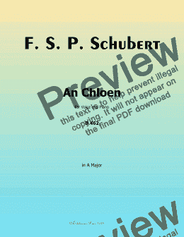 page one of Schubert-An Chloen,in A Major