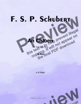 page one of Schubert-An Chloen,in B Major