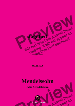 page one of F. Mendelssohn-Jagdlied,Op.84 No.3,in A flat Major