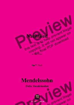 page one of F. Mendelssohn-Nachtlied,Op.71 No.6,in A flat Major