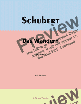 page one of Schubert-Das Wandern,in A flat Major