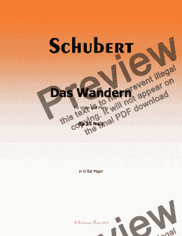 page one of Schubert-Das Wandern,in G flat Major