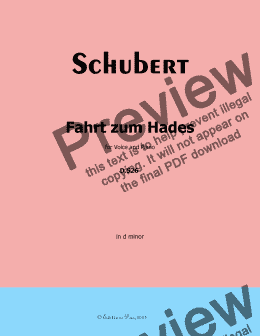 page one of Schubert-Fahrt zum Hades,in d minor