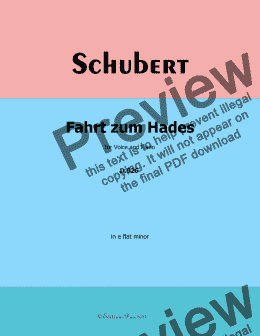 page one of Schubert-Fahrt zum Hades,in e flat minor