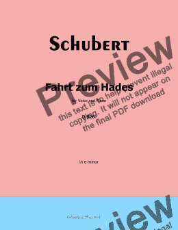 page one of Schubert-Fahrt zum Hades,in e minor