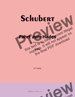 page one of Schubert-Fahrt zum Hades,in f minor