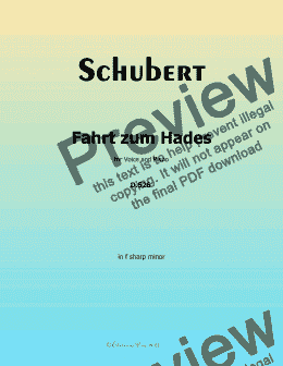 page one of Schubert-Fahrt zum Hades,in f sharp minor