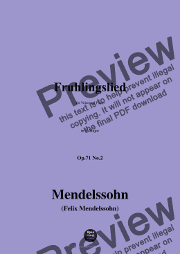 page one of F. Mendelssohn-Fruhlingslied ,Op.71 No.2,in E Major