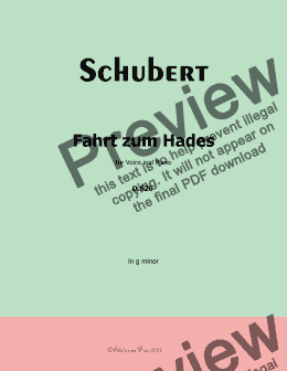 page one of Schubert-Fahrt zum Hades,in g minor