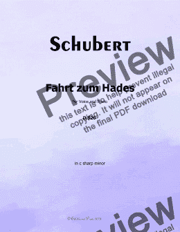 page one of Schubert-Fahrt zum Hades,in c sharp minor