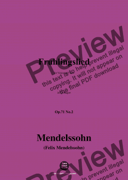 page one of F. Mendelssohn-Fruhlingslied ,Op.71 No.2,in D Major