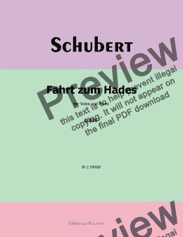 page one of Schubert-Fahrt zum Hades,in c minor