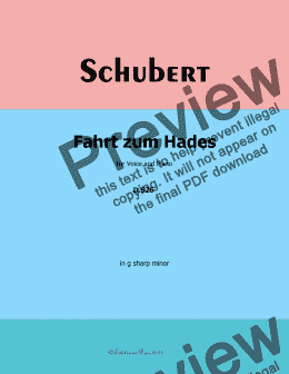 page one of Schubert-Fahrt zum Hades,in g sharp minor