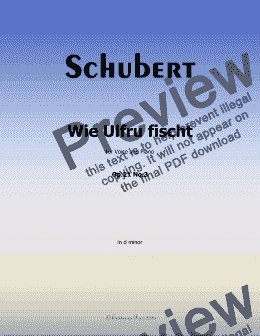 page one of Schubert-Wie Ulfru fischt,in d minor