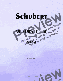 page one of Schubert-Wie Ulfru fischt,in e flat minor