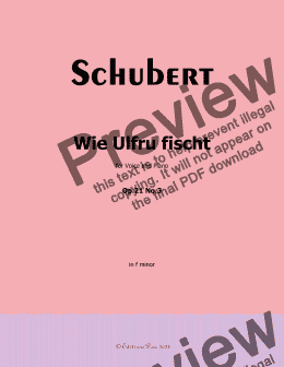 page one of Schubert-Wie Ulfru fischt,in f minor