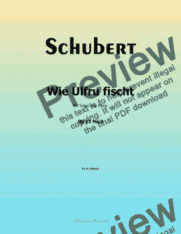 page one of Schubert-Wie Ulfru fischt,in e minor