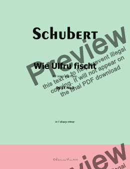 page one of Schubert-Wie Ulfru fischt,in f sharp minor