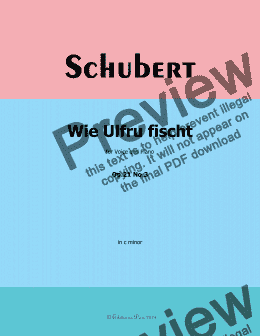 page one of Schubert-Wie Ulfru fischt,in c minor