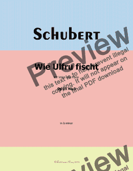 page one of Schubert-Wie Ulfru fischt,in b minor