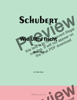 page one of Schubert-Wie Ulfru fischt,in b flat minor