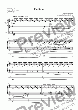 page one of The Swan Arranged for Organ Solo