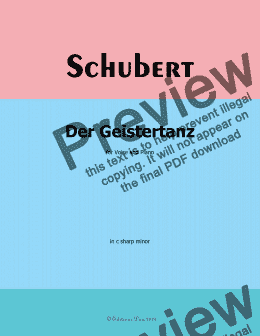 page one of Schubert-Der Geistertanz,in c sharp minor