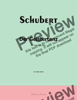 page one of Schubert-Der Geistertanz,in e flat minor