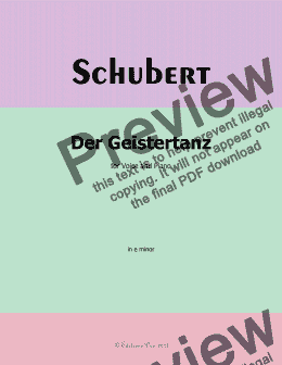 page one of Schubert-Der Geistertanz,in e minor