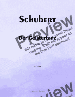 page one of Schubert-Der Geistertanz,in f minor