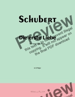 page one of Schubert-Die Erste Liebe,in B Major