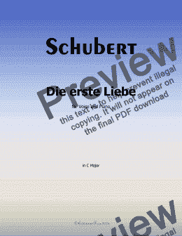 page one of Schubert-Die Erste Liebe,in C Major