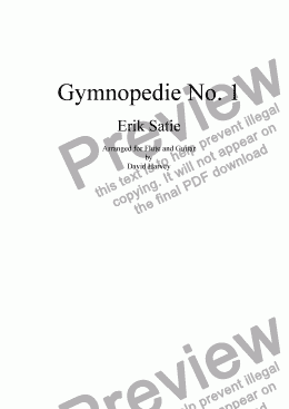 page one of Gymnopedie No. 1 (Flute and Guitar)