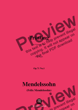 page one of F. Mendelssohn-Trösting,Op.71 No.1,in A Major