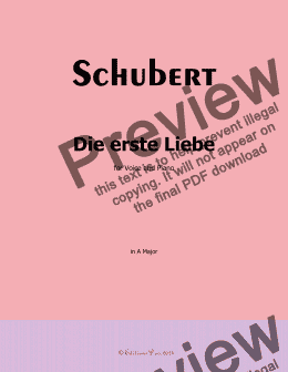 page one of Schubert-Die Erste Liebe,in A Major