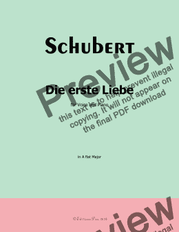 page one of Schubert-Die Erste Liebe,in A flat Major