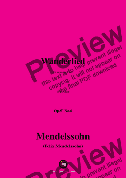 page one of F. Mendelssohn-Wanderlied,Op.57 No.6,in F Major