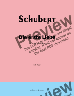 page one of Schubert-Die Erste Liebe,in G Major