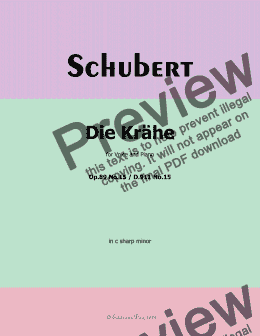 page one of Schubert-Die Krähe,in c sharp minor