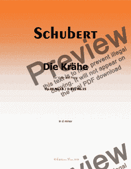 page one of Schubert-Die Krähe,in d minor