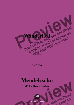 page one of F. Mendelssohn-Wanderlied,Op.57 No.6,in D Major