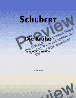 page one of Schubert-Die Krähe,in e flat minor