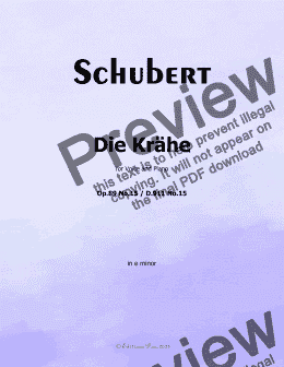 page one of Schubert-Die Krähe,in e minor