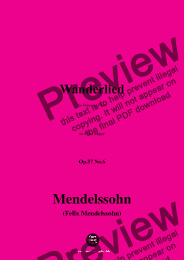 page one of F. Mendelssohn-Wanderlied,Op.57 No.6,in A flat Major