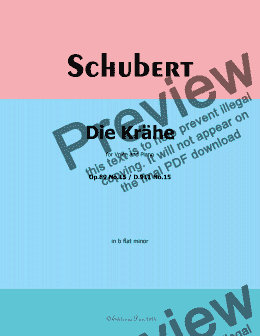 page one of Schubert-Die Krähe,in b flat minor