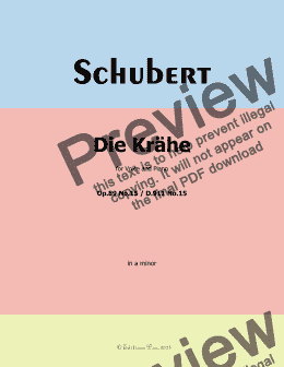 page one of Schubert-Die Krähe,in a minor