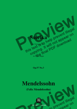 page one of F. Mendelssohn-Suleika,Op.57 No.3,in G flat Major