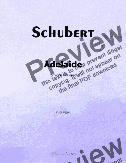 page one of Schubert-Adelaide,in G Major