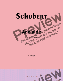 page one of Schubert-Adelaide,in A Major